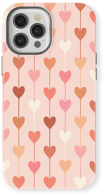 Tough Hoesje met Hartjes geschikt voor iPhone 12 Pro | Little Love Tough Case Geschikt voor Mag | Hartjes Print Backcover geschikt voor iPhone 12 Pro Falling Hearts