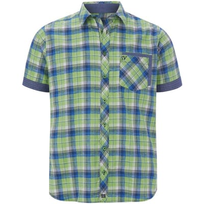 Jan Vanderstorm herren Overhemd Met Korte Mouwen - 41/42 - lichtgroen - Plus Size