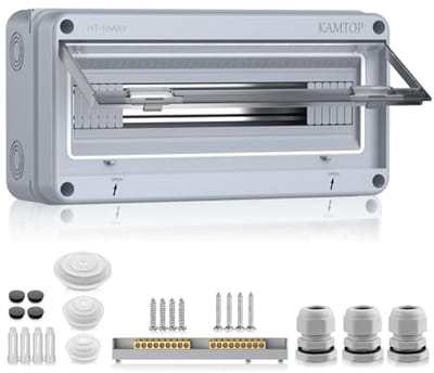 Verdeelkast opbouw IP65 - 18 modules met 9 terminals voor buitengebruik