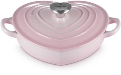 Le Creuset - Braadpan - Hart - in Geëmailleerd Gietijzer - met RVS Hartjesknop