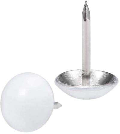 Dailygoods- Meubelspijkers 150 Stuks - Decoratieve Spijkers - Witte Bekledingsbeugels - Vintage Touch - Duurzaam - Eenvoudig te Installeren - Bekledingsspijkers