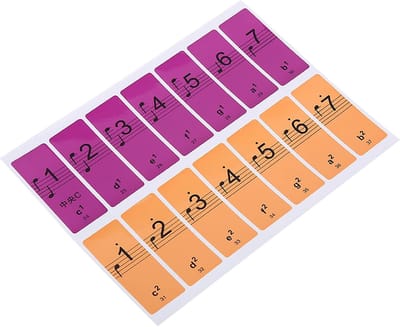 Pianostickers 88 toetsen - Toetsenletters nummers - Snel leren spelen - 2-in-1 ontwerp - 88 toetsen - Transparant multicolor