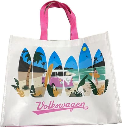 Boodschappentas Volkswagen Busje VW T1 The Waves are Calling RPET Duurzame Shopper Tas - 33x40x17cm