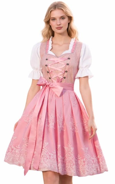 Dirndl Rosamunde 3 delig Volwassenen Vrouwen Roze Oktoberfest Maat XXL