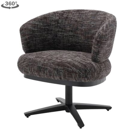 Tower Living Eetkamerstoel Perca draaibaar Chenille - TED 17 blue-grey