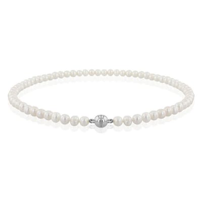 Luna-Pearls - 218.0065 - Ketting - Dames - 925er Zilver gerhodineerd - Zoetwatercultuurparel - 45cm