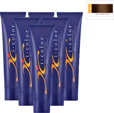 ISO i color Permanent Conditioning Crème Color 60ml 5G Light Golden Brown x 6 tubes