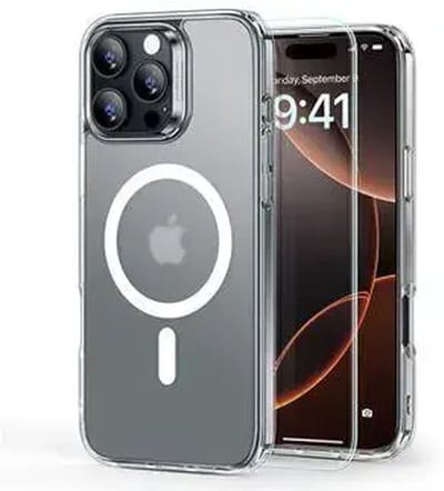 ESR Classic Hybrid HaloLock Hoesje Geschikt voor Apple iPhone 16 Pro- Met Screenprotector - Compatibel met MagSafe - Back Cover - Gehard Glas - Transparant