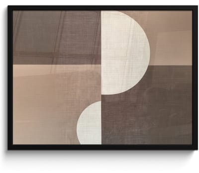 Poster in lijst - Fotolijst 80x60 cm - Posters - Raster - Halve cirkels - Contrast - Posterlijst zwart - Decoratie - Wanddecoratie woonkamer - Muurdecoratie slaapkamer