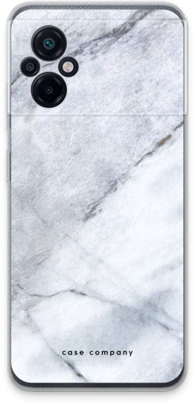 Case Company® - Hoesje geschikt voor Xiaomi Poco M5 hoesje - Witte marmer - Soft Cover Telefoonhoesje - Bescherming aan alle Kanten en Schermrand