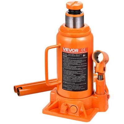 VEVOR Hydraulische Krik 12 Ton, Hefbereik 205-400 mm, Robuuste Krik voor Auto's, SUV's, Pick-ups, Autoreparaties, Huisliften en Landbouwmachines, Oranje