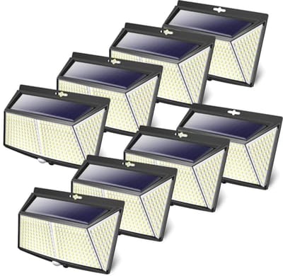 8 LED Buitenlampen op Zonne-energie met Bewegingsmelder - Waterdicht, 3 Modi, 270 Graden Stralingshoek