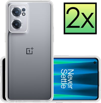 Hoesje - 2 Stuks - Geschikt voor OnePlus Nord CE 2 - Sterk & Shockproof - Case Siliconen - Back Cover - Telefoon Hoes - Transparant