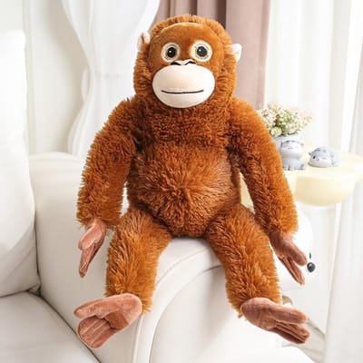 30-90Cm Cartoon Gorilla Knuffel Chimpansees Aap Zachte Knuffelpop Kamer Decoratie Verjaardagscadeau Orang-oetan Knuffels Poppen 30cm bruin