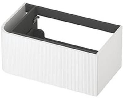 INK - Links Afgeronde Onderkast Gelakt 1 Lade Softclose met Gefreesd Front Tbv Grepen - 800x450x350 Mm - Mat Wit