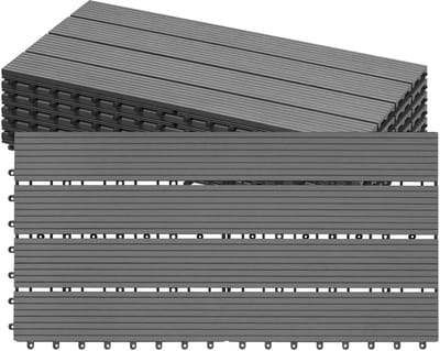 In elkaar grijpende Terrastegels Houtlook 30x60 cm - Onderhoudsarm en Weerbestendig