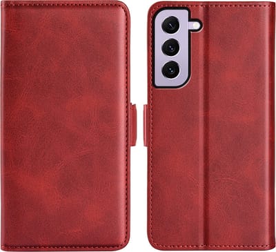 MobyDefend Hoesje - Geschikt voor Samsung Galaxy S23 - Luxe Wallet Book Case (Sluiting Zijkant) - Rood