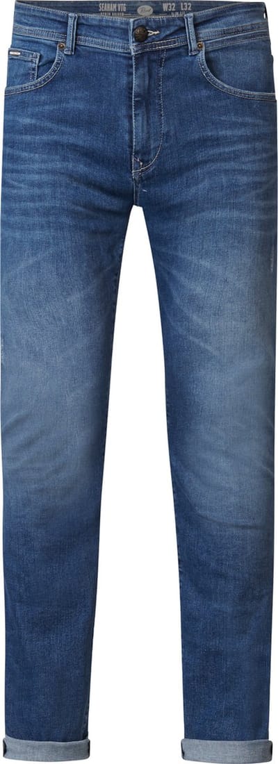 Petrol Industries Heren Jeans Slim Fit Seaham VTG - Spijkerbroek - Essentials Collection - Blauw - Maat W29L32