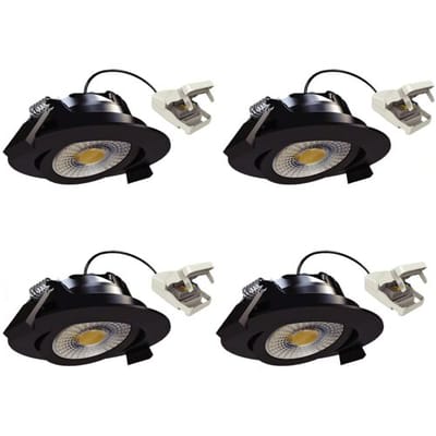 KS Verlichting 4x inbouwspot - Liv plafondspot - dimbaar - zwart - kantelbaar