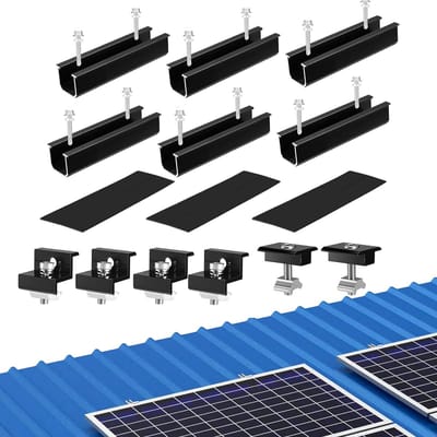 Montage Van Zonnepanelen - PV-Montageset - Bevestigingsbeugels Voor Zonnepanelen - 6 Stuks 120mm Aluminium Montagerails Voor Zonnepanelen - 30mm/35mm Eindklemmen Voor Zonnepanelen