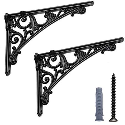 Stevige Planksteunen Gietijzer Set van 2 - 8 x 14 cm - Zwart