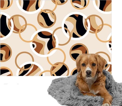 Ulticool – Zachte Fleece Deken – 100x150 cm – Beige Bruin Zwart – Dubbelzijdige Plaid voor Huisdier – Versiering voor huiskamer – Accessoire op de bank – Achterbank Auto – Kofferbak – voor Kat Poes Hond Hondenmand