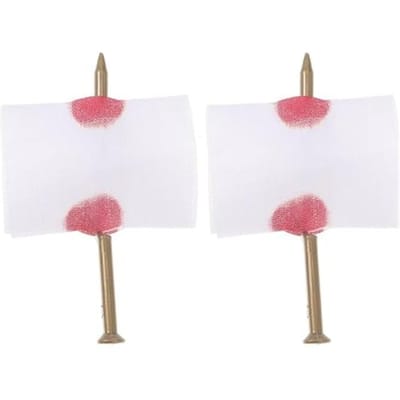 2 Stuks Halloween Trick Eng Valse Nagels Door Vinger Prank Rekwisiet Magisch Speelgoed Grappige Bloedige Nagel Verband Nieuwigheid Grappen & Praktische grap 6.5X4CM white