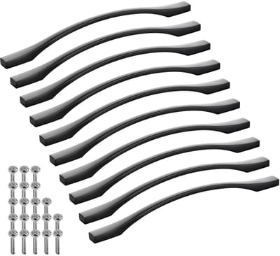 SOTECH 10 stuks aluminium meubelgrepen BLACKLINE XV BA 224 mm mat zwart (lengte 260 mm, breedte 13,5 mm, hoogte 28 mm) handgrepen kastdeurgrepen