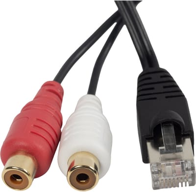 BOSSCOM RJ45 - Tulp stereo (v) kabel voor B&O | zwart | 0,50 meter
