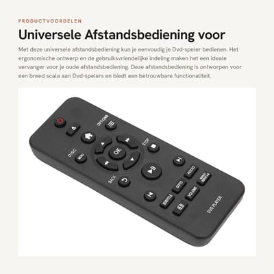 Dailygoods- Afstandsbediening Universeel - Vervangende Afstandsbediening - Professioneel - Compatibel met Philips DVP3670K - Geschikt voor DVD-spelers - Eerlijke Verkoper - Remote