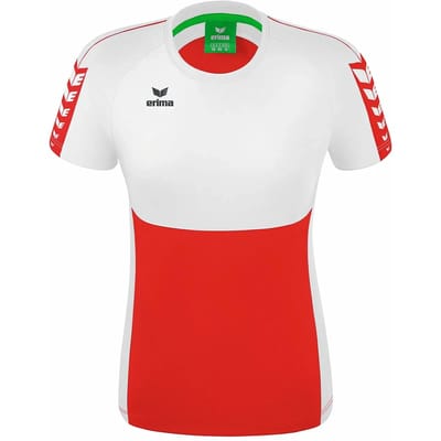 Erima Six Wings T-Shirt Dames - Wit / Rood | Maat: 36