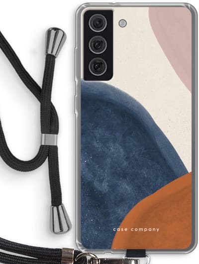Case Company® - Hoesje met koord geschikt voor Samsung Galaxy S21 FE hoesje met Koord - Geo #1 - Telefoonhoesje met Zwart Koord - Bescherming aan alle Kanten en Over de Schermrand
