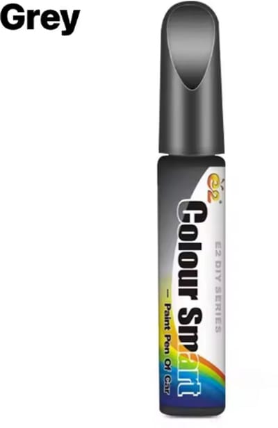 TLVX Lakstift Grijs / Auto Schade Kras Reparatie Pen Verf Kwastje / Car Scratch Repair Grey / Permanent Gray Lak Schade herstellen Auto / Motor / Scooter / Fiets / E-Bike / Fatbike / Kras Verwijderen / Steenslag / Sleutelschade Deur / Waterproof