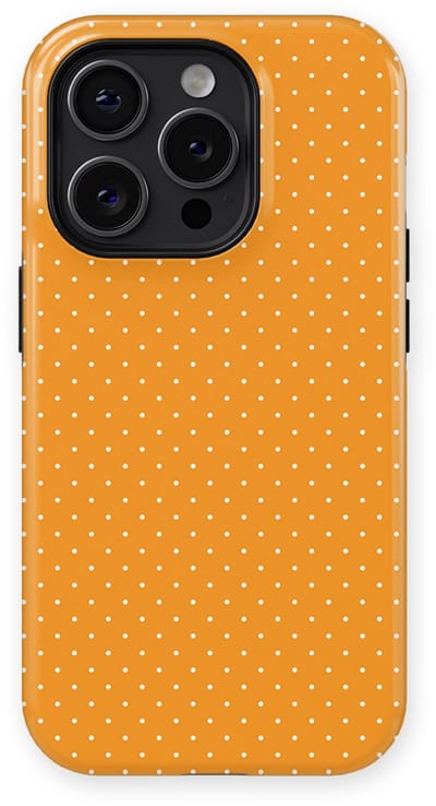 Micro Dots Tough Hoesje geschikt voor iPhone 14 Pro | Geschikt Voor Mag | Stippen Motief Backcover geschikt voor iPhone 14 Pro Golden Glow