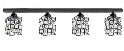 SPELL 201A LED Plafondlamp Zwart met Kristallen, 4xE27
