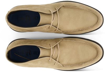 Giorgio hoge leren boots beige met donkere zool