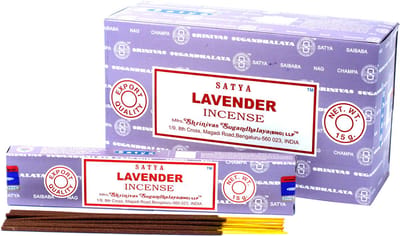 Satya - lavendel - wierook - lavender - wierookstokjes - doos 12 pakjes van 15 gram