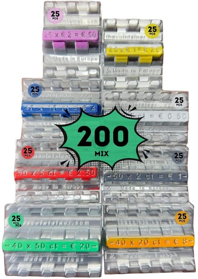 Dailygoods- Blisterverpakkingen 200 stuks - Munthouder 1 euro - Munthouders zelfklevend - Veilig opbergen - Antiuitswisbare tape - Perfect voor retailers