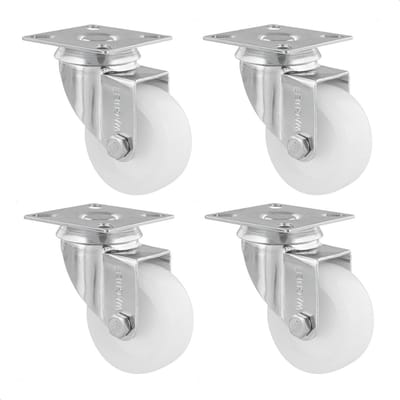 Set van 4 Zwenkwielen met Schroefplaat - Ø 50 mm - Draagkracht 50 kg