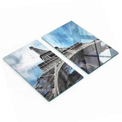 Duurzame en stijlvolle glazen borden met Eiffeltoren-patroon, Parijs, 2x30x52 cm