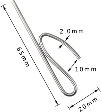 FSW-Products - 10 Stuks - Inschuif Kuifhaken - Kuifhaak - 65x25 mm - RVS - Profielkuifhaken - Schelphaken - Gordijnhaken - S Vorm - Plooihaken - Gordijn Haakjes - Prikhaak Gordijnband