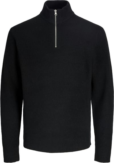 JACK&JONES - POCRICK WOOL RIB KNIT HALF ZIP - Heren - Gebreide truien