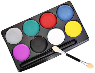 Nooitmeersaai - Bodypaint kit 8-delig - Oliebasis - 8 kleuren - Incl. penseel