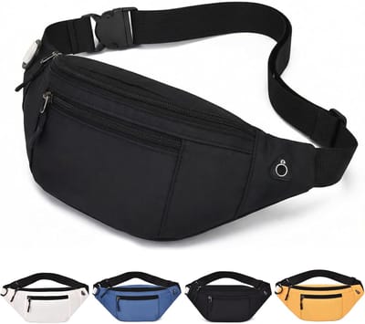 Heuptas voor dames en heren – Waterdichte, lichtgewicht buiktas voor reizen, outdooractiviteiten en dagelijks gebruik – Alternatief voor een heuptas, Meerdere vakken voor telefoon, portemonnee en sleutels, Zwart| Cyslmuk®