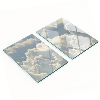 Multifunctionele decoratieve glazen borden met wolkenprint 2x40x52 cm