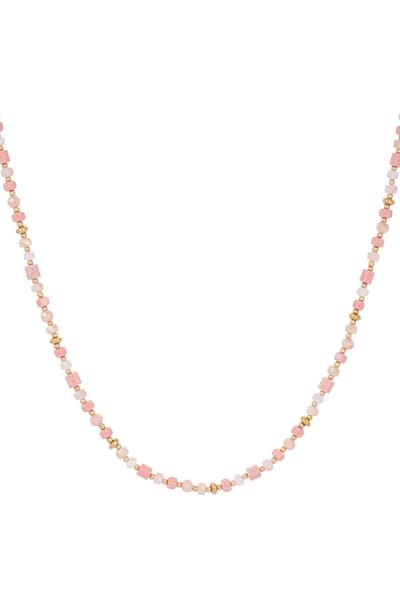 Kleurrijke Festival Ketting - Roze - Goud - Zomer - Yewang