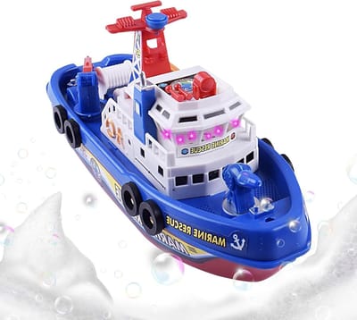 Brandweerboot Speelgoed - Waterspeelgoed - Badtijd Plezier - Automatische Waterspuit - 26 x 10 x 14 cm - Rood