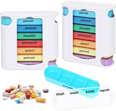 Wekelijkse pillendoos met 7 vakken, tablettendispenser voor medicijnen, vitamines en voedingssupplementen, handig en praktisch voor dagelijks gebruik