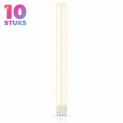 10x Stick Spaarlamp 2G11 - 40W - Warm Wit Licht (3000K) - 3500 lm - 20 jaar - Dimbaar - PL-L / Dulux-L 4-Pin