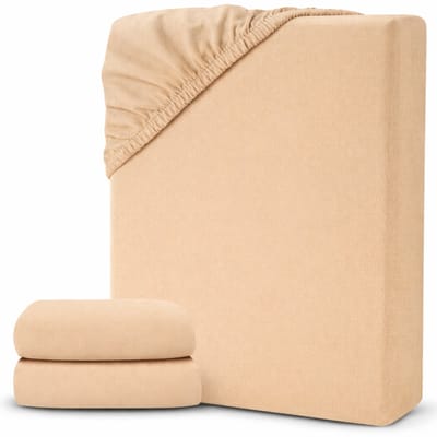 White-Label® Matrasovertrek 160x200 - Hoeslaken - Matrashoes - Super Zacht - Beige